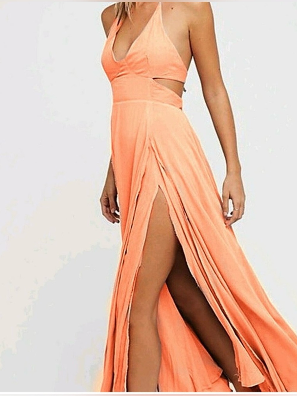 Free People Endless Summer Lille Maxi Dress Sz XS peach color - Picture 4 of 10